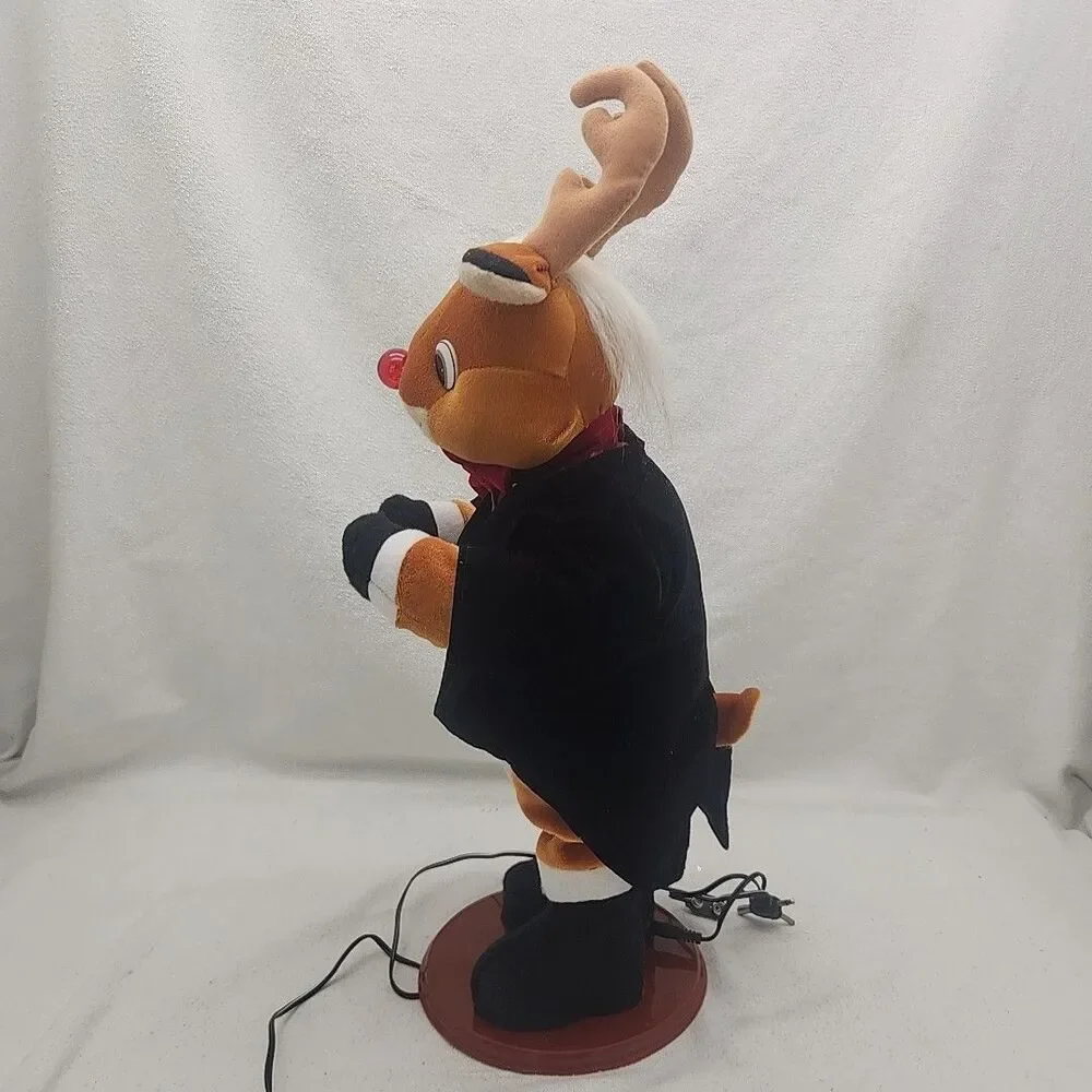 Figure Dancing Musical Rudolph Red Nosed Reindeer Animated W/ Box & Muti-adapter